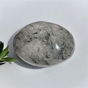 Black Rutilated‎ Quartz Crystal Palmstone (#1)